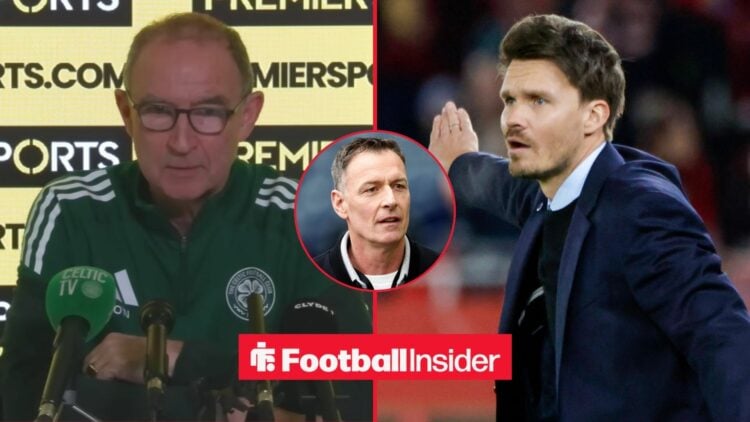 Martin O'Neill and Danny Rohl side-by-side, Chris Sutton in a circular inset