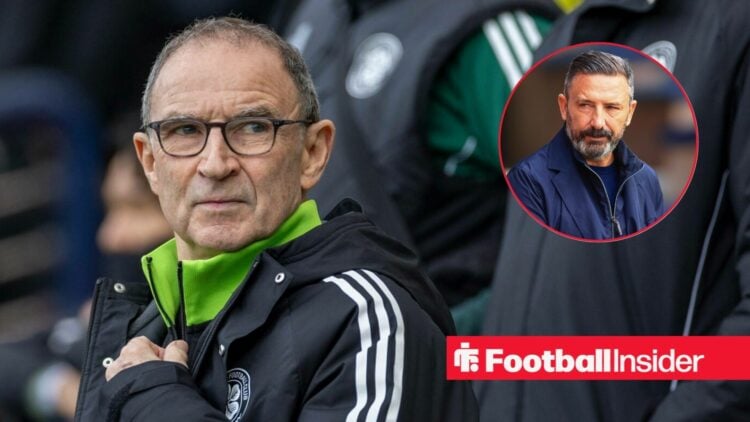 Martin O'Neill as Celtic manager, Derek McInnes in a circular inset