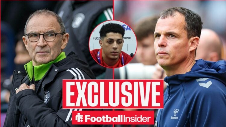 Martin O'Neill looking focused on the left for Celtic with Regis Le Bris serious on the right and Hossam Essadak talking in the middle