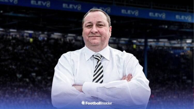 Former Newcastle United owner Mike Ashley stands with his arms folded at Sheffield Wednesday's Hillsborough home.