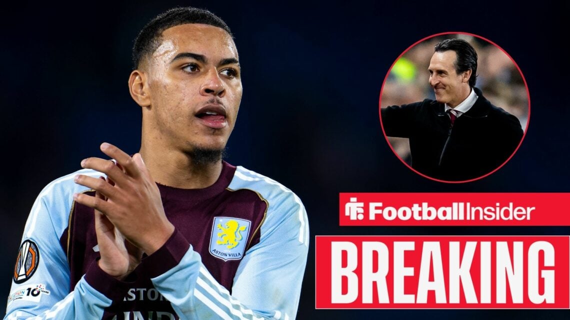 Morgan Rogers clapping, Unai Emery in a circular inset