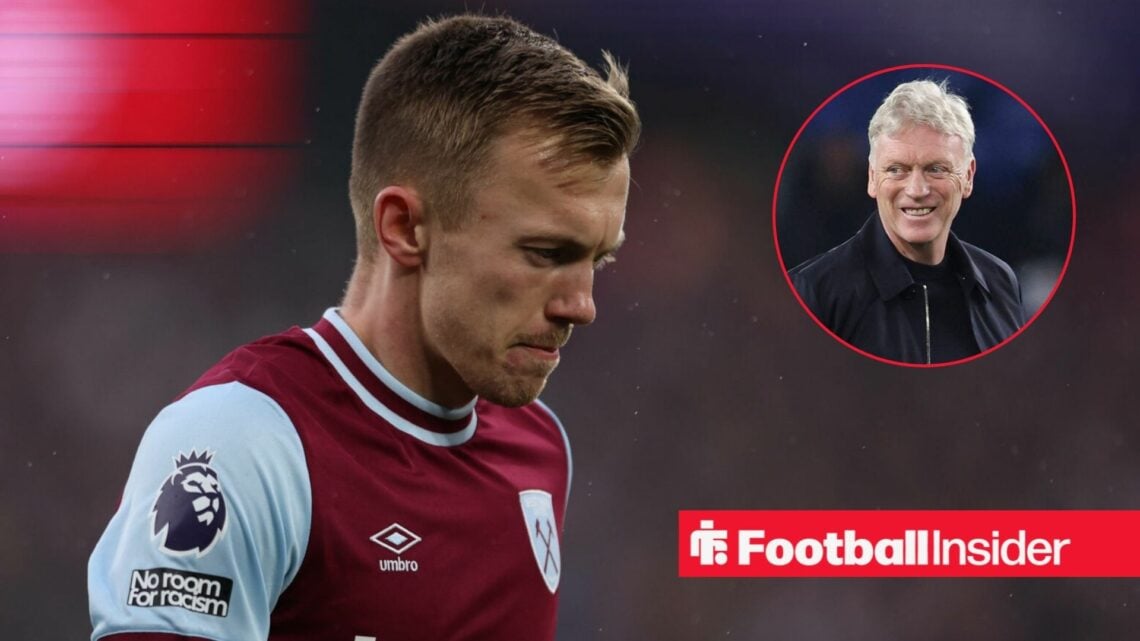 James Ward-Prowse next to a circular inset of David Moyes