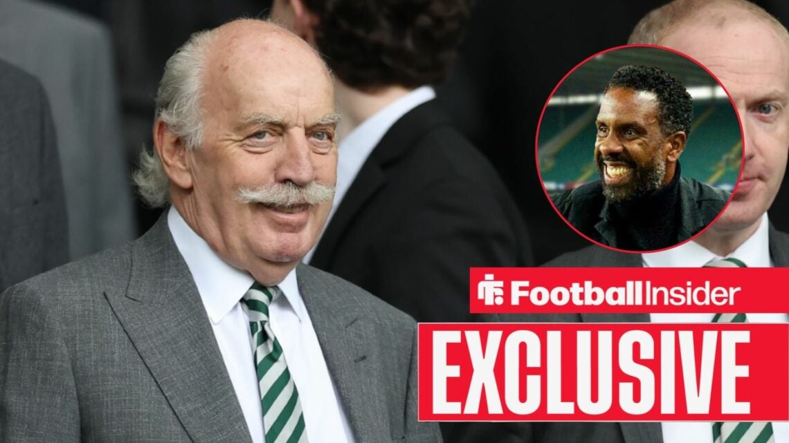 Desmond next to a circular inset of Wilfried Nancy