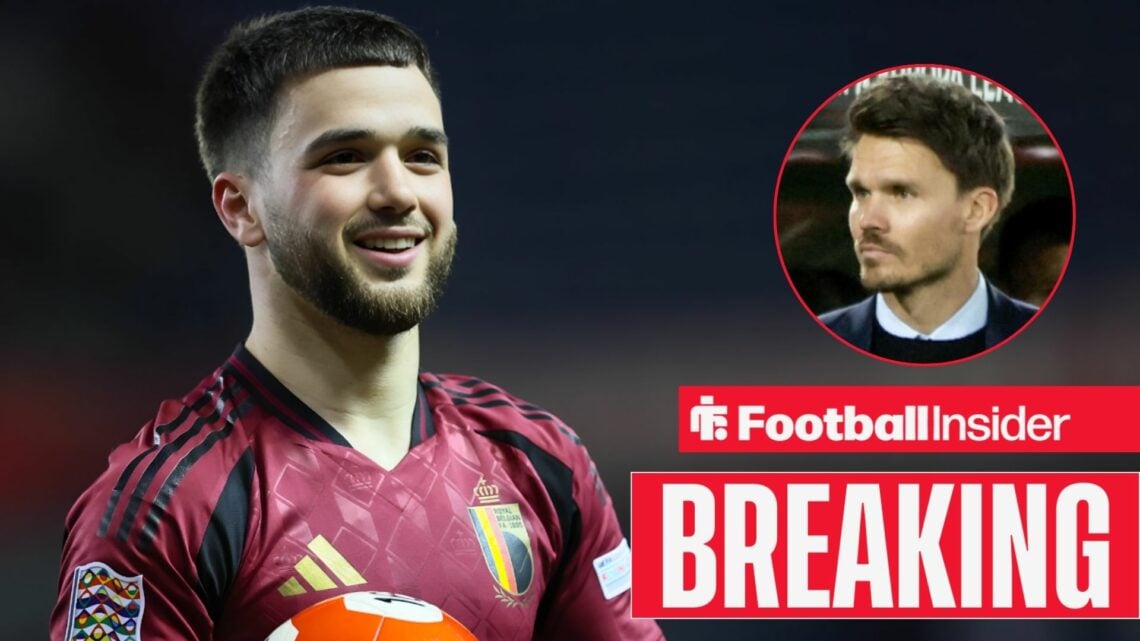 Nicolas Raskin in action for Belgium, with Danny Rohl in a circular inset