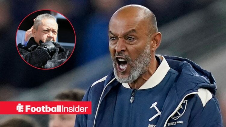 Nuno Espirito Santo looking animated with David Sullivan included in a circular inset