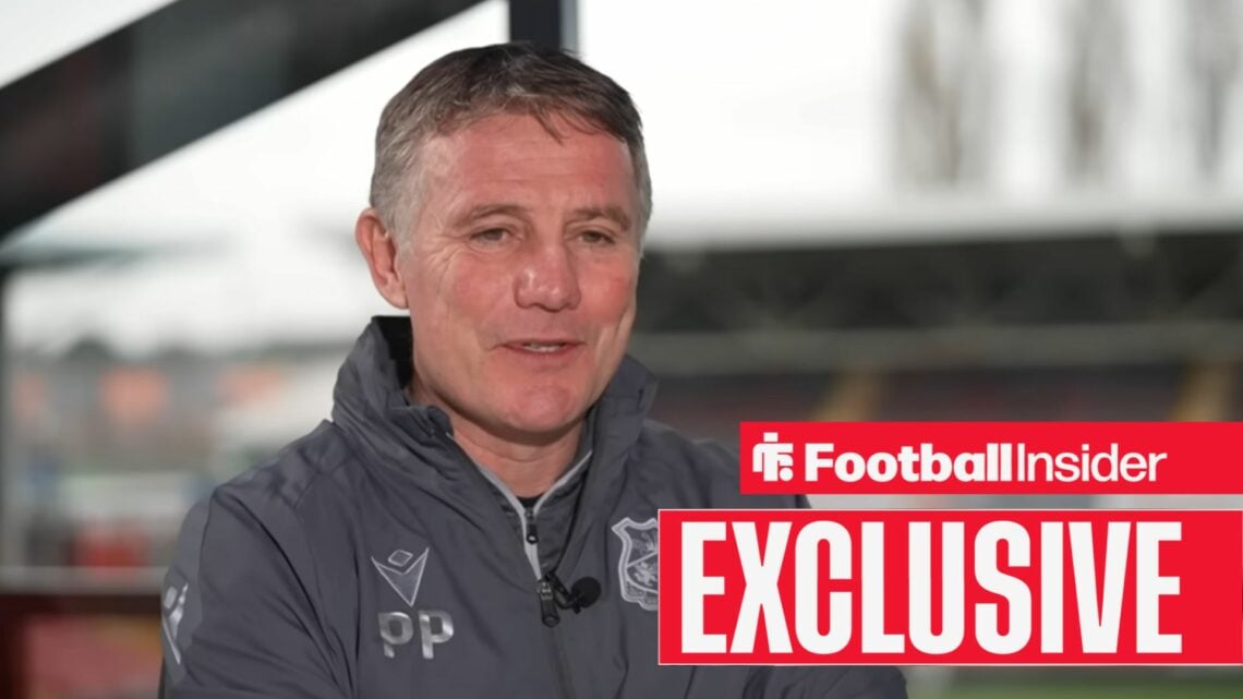 Phil Parkinson talking for Wrexham