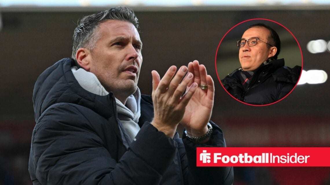 Rob Edwards clapping with Jeff Shi included in a circular inset