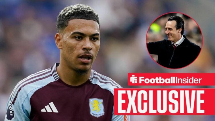 Morgan Rogers next to Unai Emery