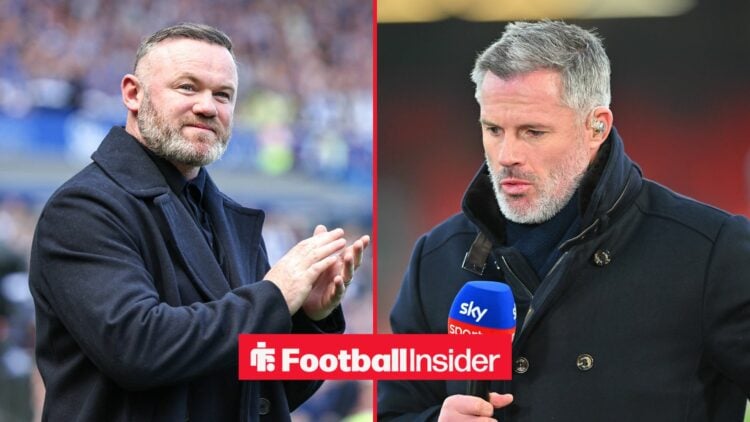 A split image of Wayne Rooney and Jamie Carragher