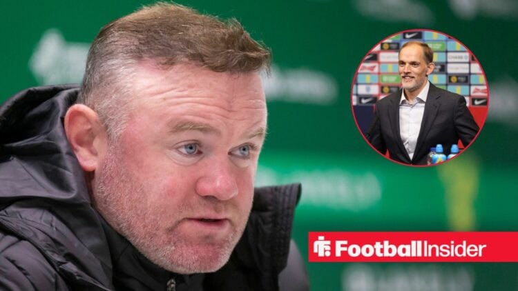 Wayne Rooney with England boss Thomas Tuchel inset