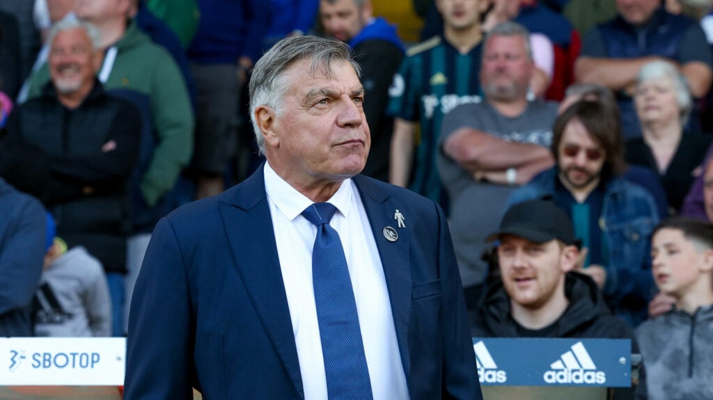 Ex-Leeds United boss Sam Allardyce standing on the touchline.