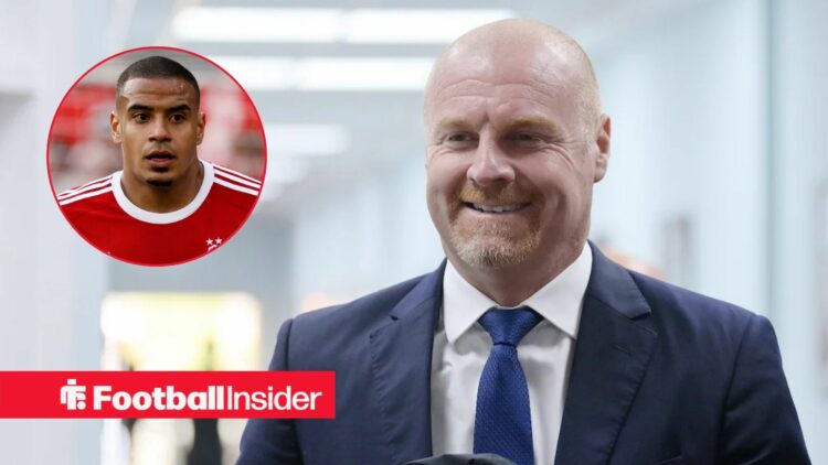 Sean Dyche smiling, with Murillo in a circular inset