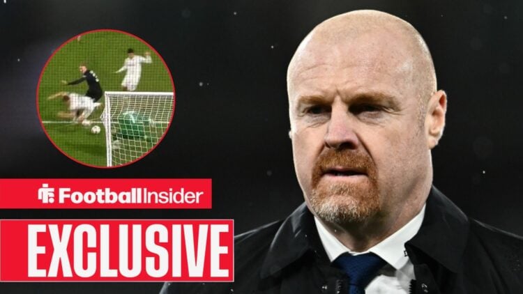 Sean Dyche, Ryan Yates in the penalty area in a circular inset