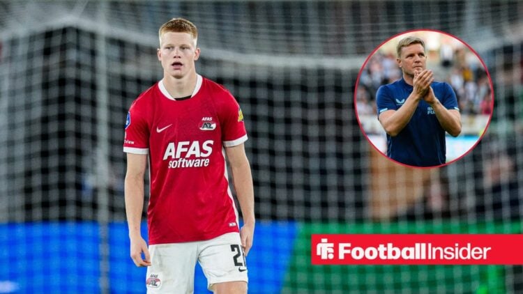 AZ Alkmaar midfielder Kees Smit with Newcastle manager Eddie Howe inset
