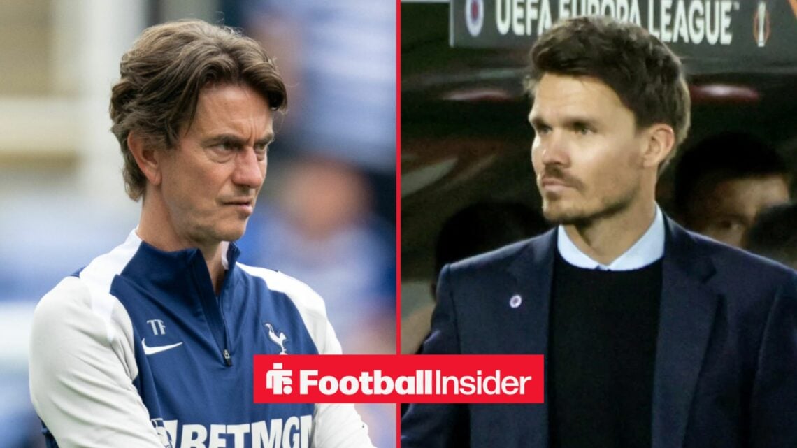 Thomas Frank and Danny Rohl on the sidelines for Tottenham and Rangers