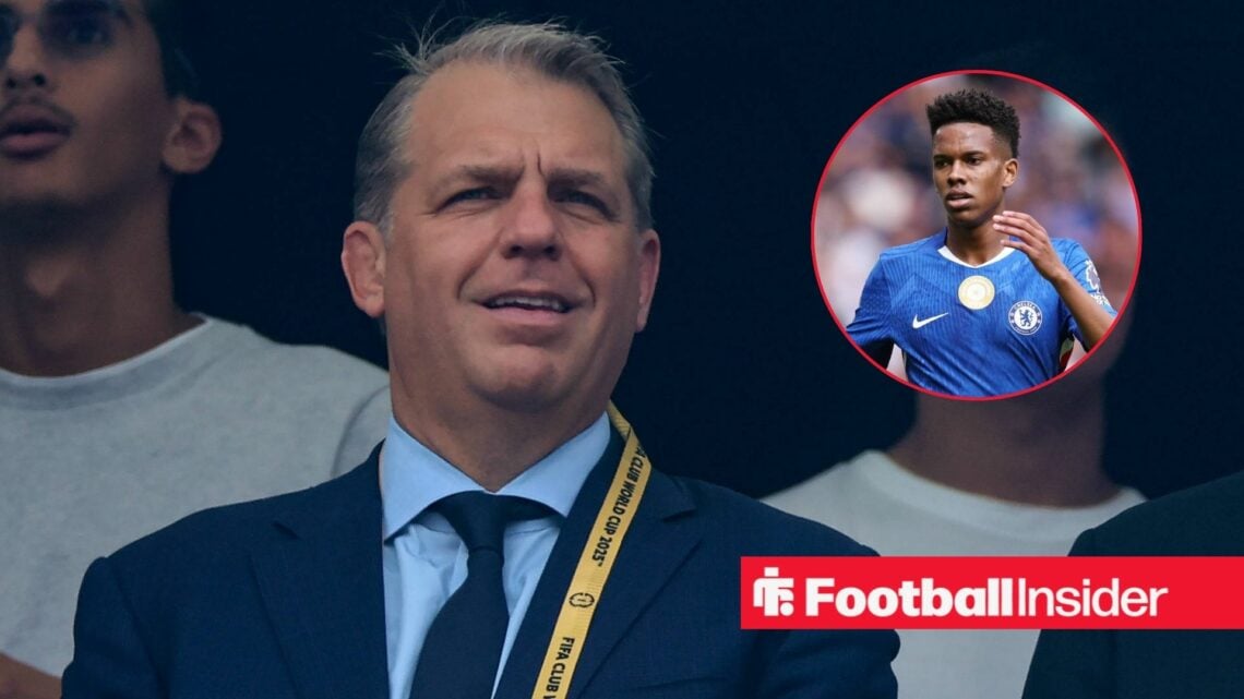 Todd Boehly at the Club World Cup with Estevao included in a circular inset