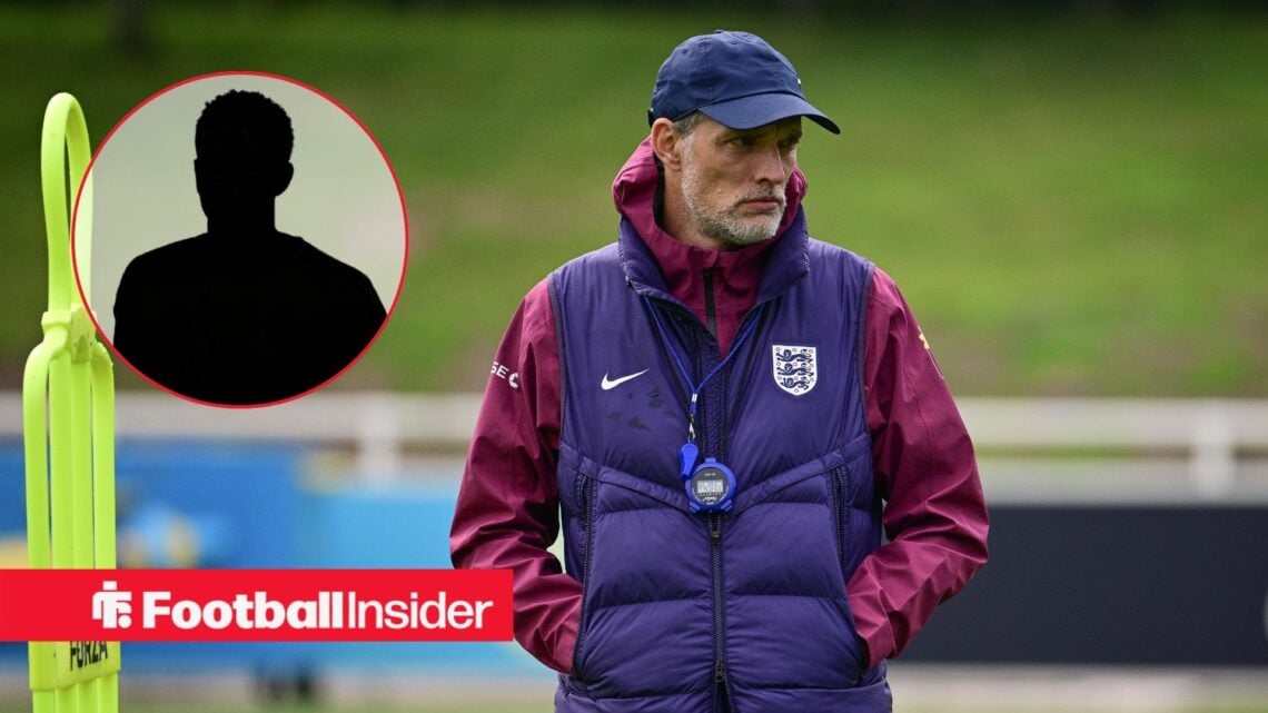 England boss Thomas Tuchel with Jude Bellingham blacked out inset