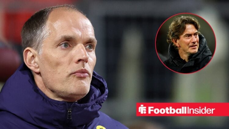 England boss Thomas Tuchel with Tottenham boss Thomas Frank inset