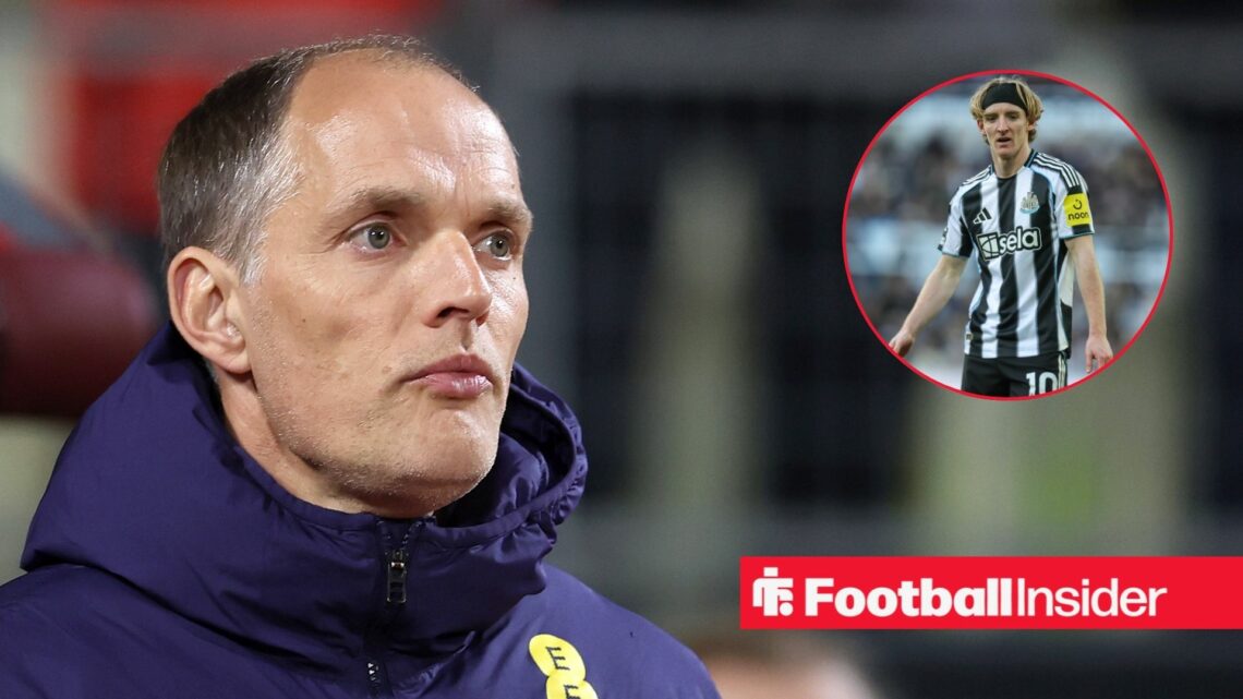 England boss Thomas Tuchel with Newcastle's Anthony Gordon inset