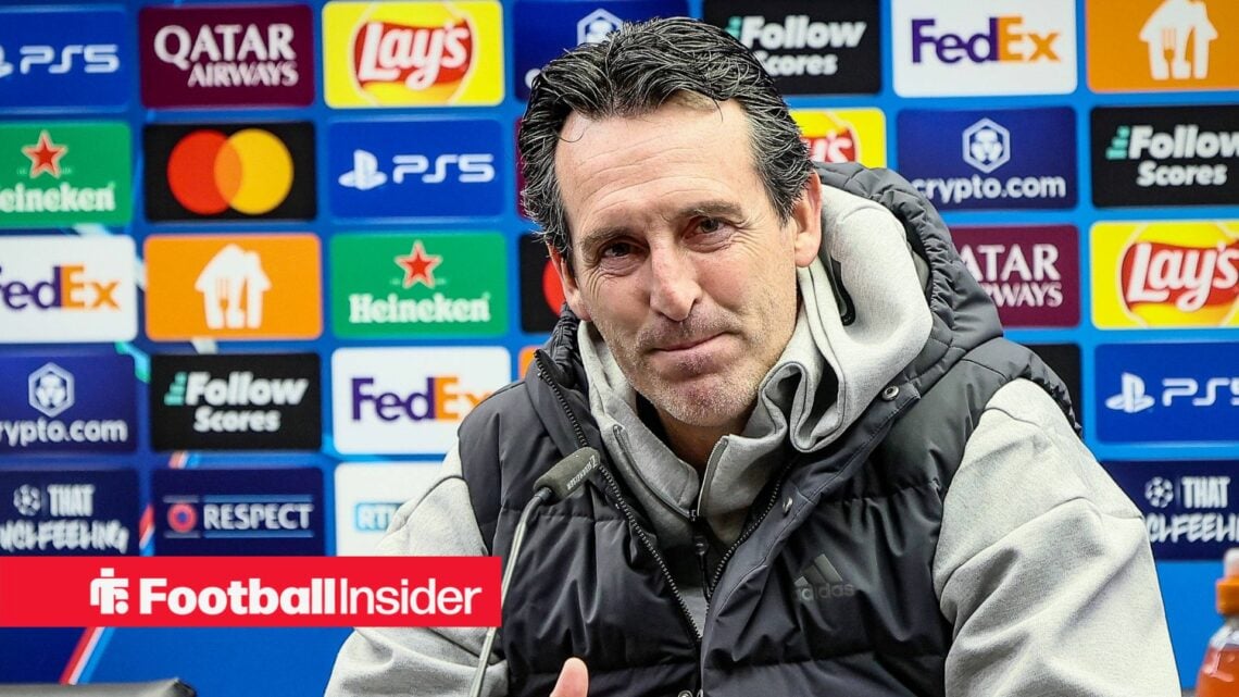 Unai Emery in a press conference for Aston Villa