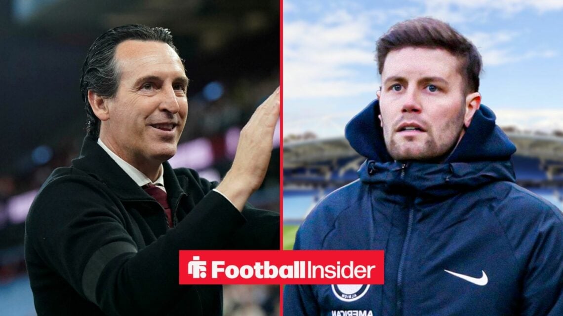 Unai Emery applauding at Villa Park, with Fabian Hurzeler at the Amex