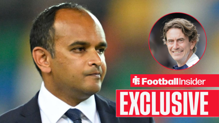 Vinai Venkatesham alongside Spurs manager Thomas Frank