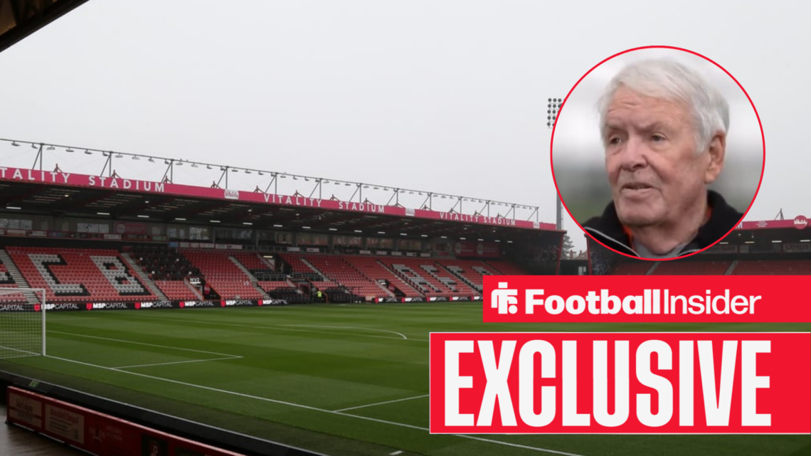Vitality Stadium and a circular inset of Bournemouth owner Bill Foley