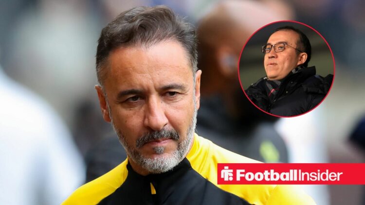 Vitor Pereira looking concerned with Jeff Shi included in a circular inset