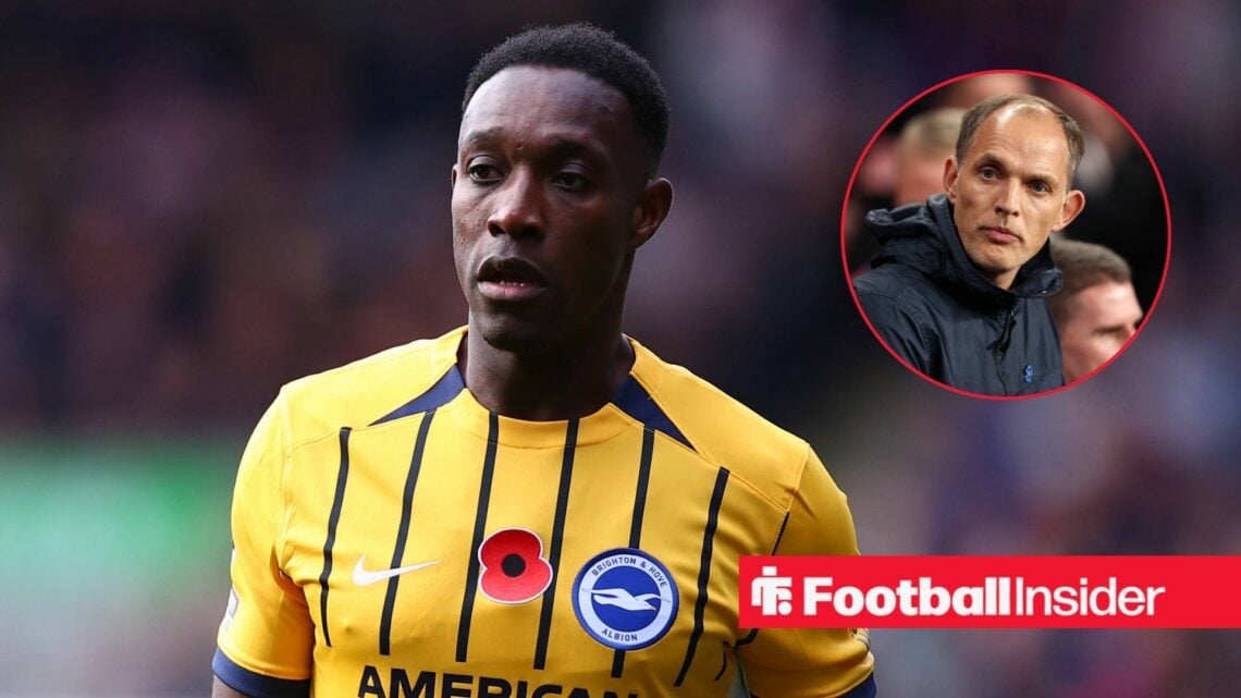 Brighton striker Danny Welbeck with Thomas Tuchel inset