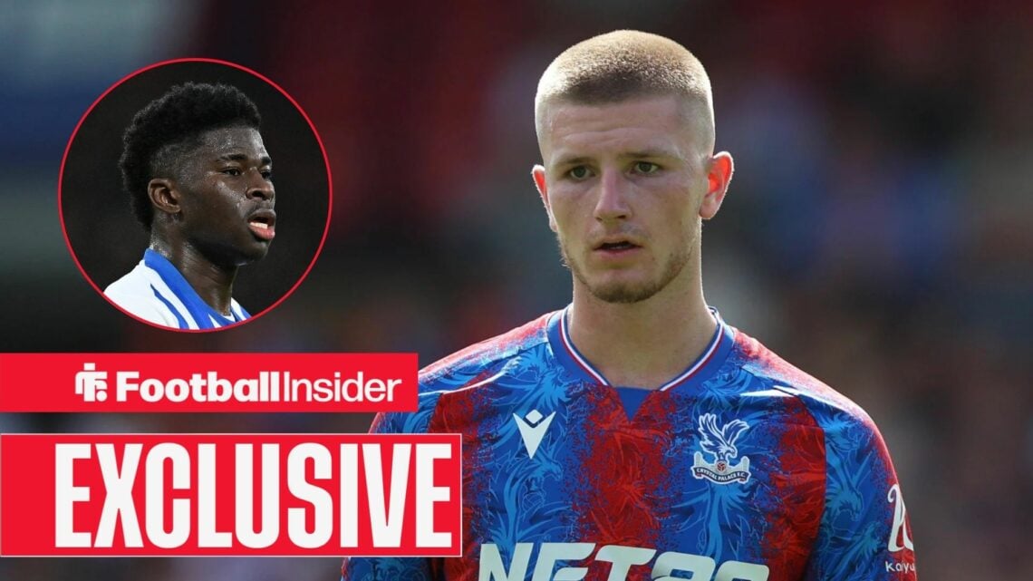 Adam Wharton next to Carlos Baleba