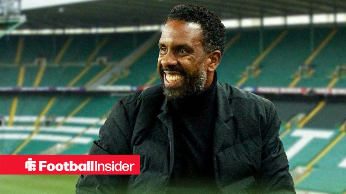 Wilfried Nancy against a back drop of Celtic Park