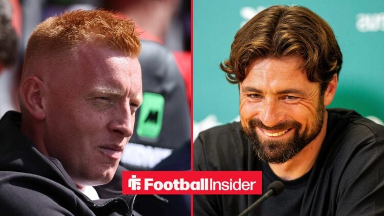 Will Still looking serious on the left as Southampton manager with a smiling Russell Martin on the right