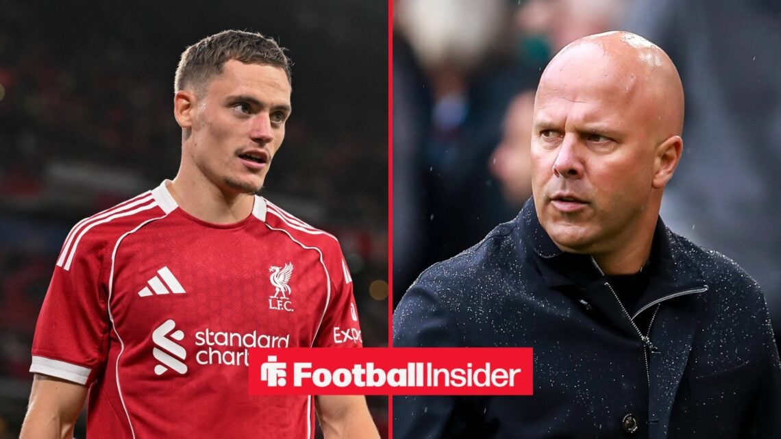 Split image of Liverpool's Arne Slot and Florian Wirtz