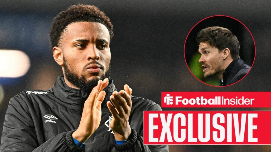 Youssef Chermiti clapping on the left with a frantic Danny Rohl on the right