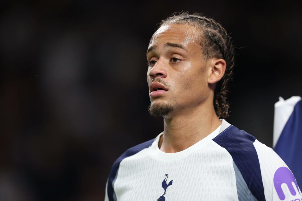 Xavi Simons looking focused for Tottenham