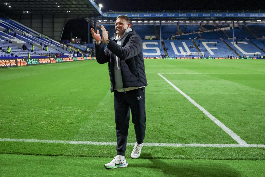 Rob Edwards clapping at Hillsborough