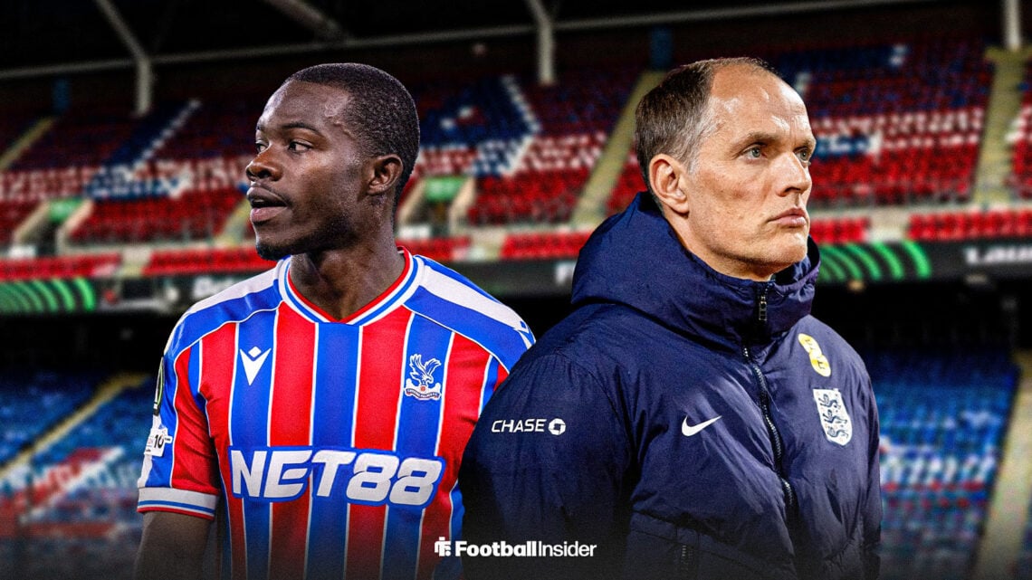 Tyrick Mitchell next to Thomas Tuchel