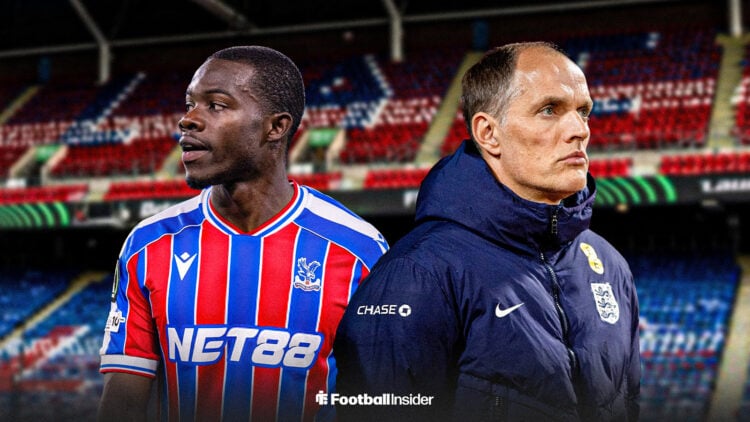 Tyrick Mitchell next to Thomas Tuchel