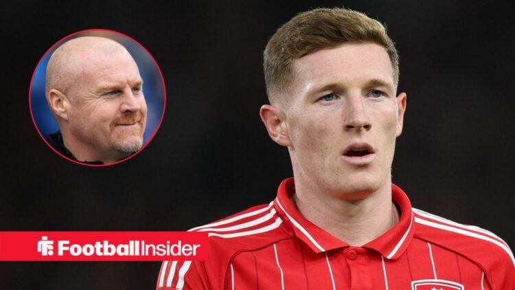 Nottingham Forest midfielder Elliot Anderson with Sean Dyche inset