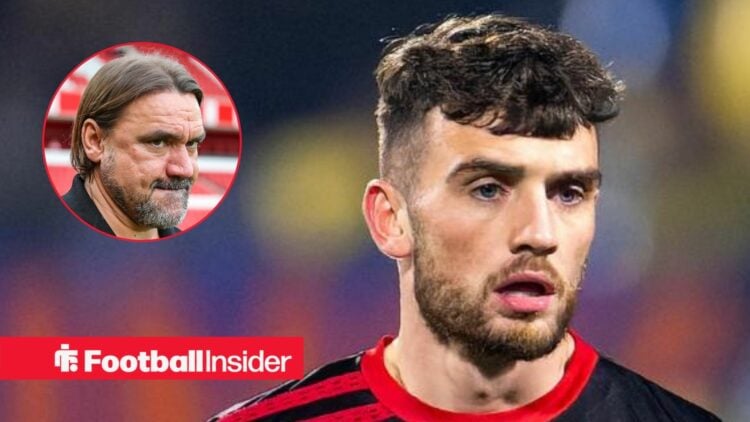 AZ Alkmaar striker Troy Parrott with Leeds United manager Daniel Farke inset