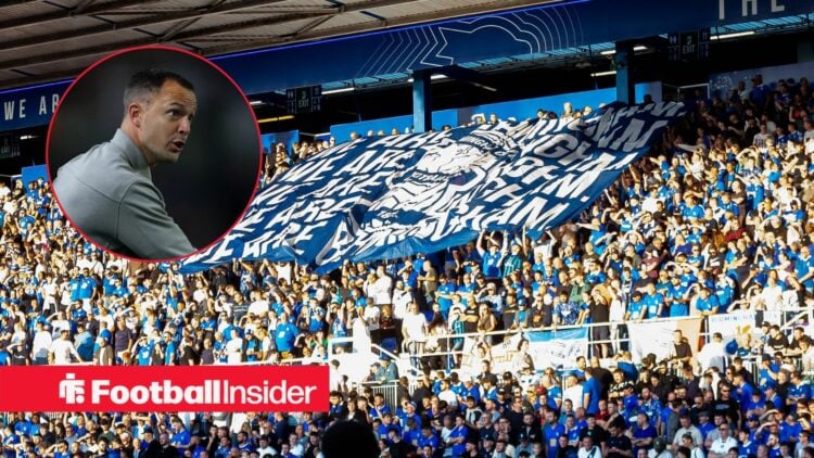 Birmingham City fans with Chris Davies in circle