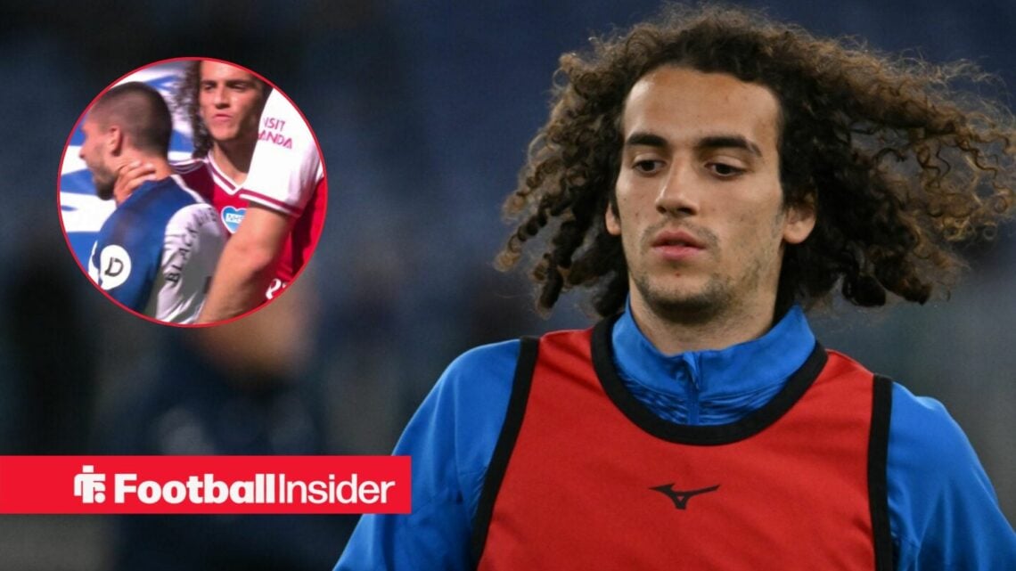 Lazio midfielder Matteo Guendouzi with Neal Maupay inset