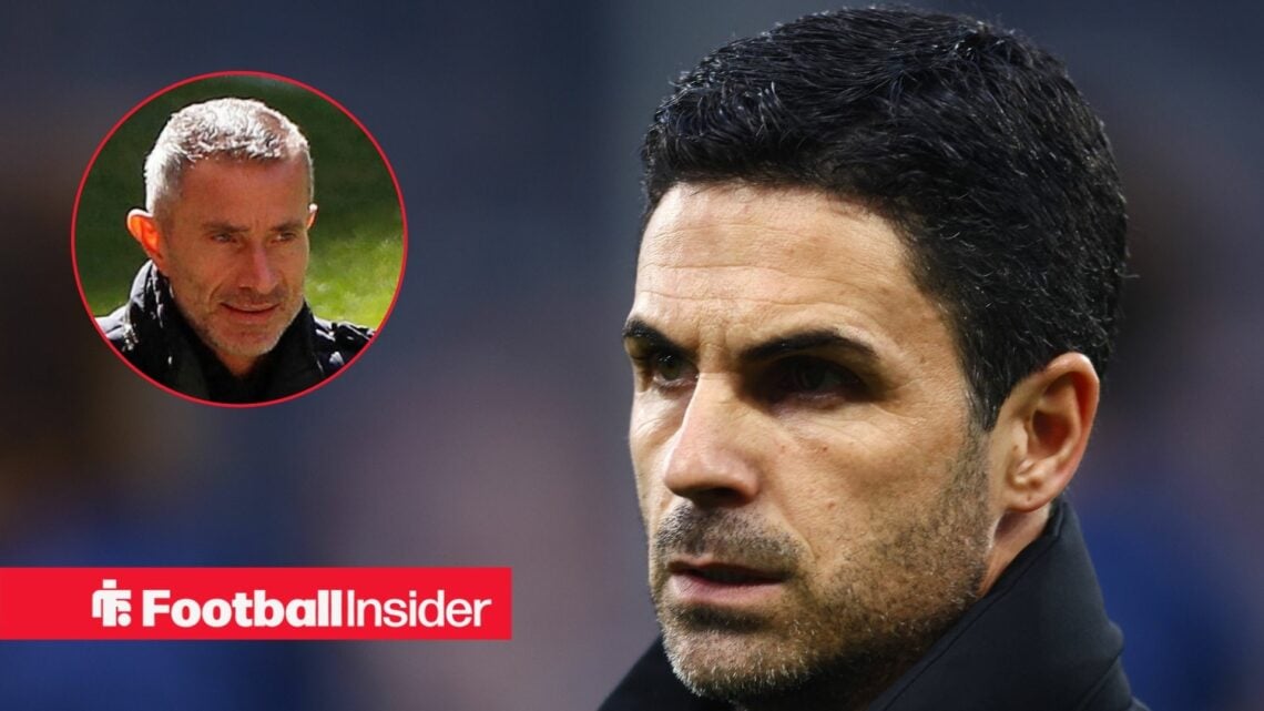 Arsenal manager Mikel Arteta with sporting director Andrea Berta inset