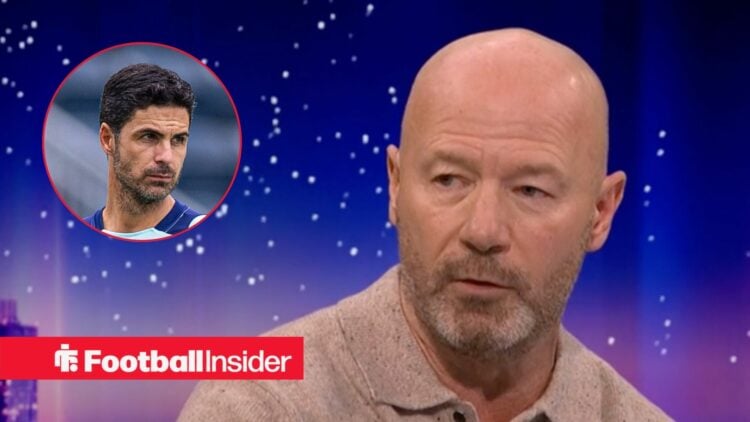 Alan Shearer looking at Mikel Arteta in circle