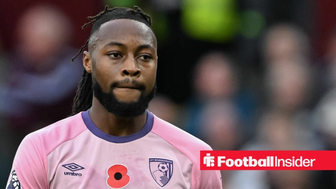 Antoine Semenyo in pink Bournemouth kit