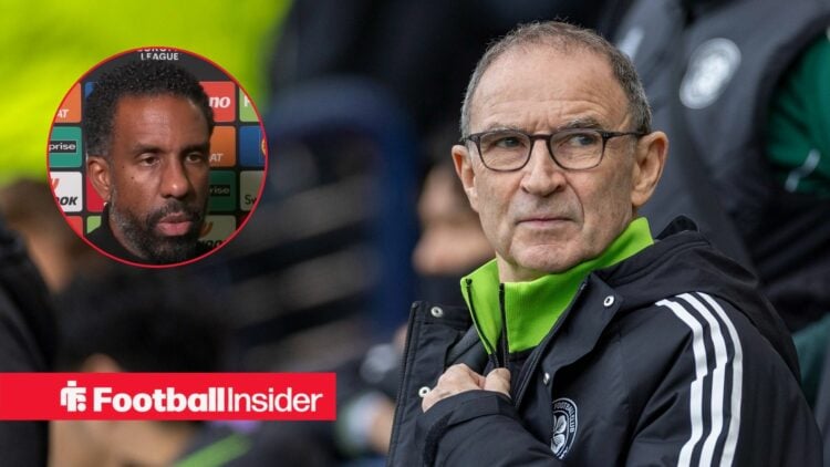 Former Celtic head coach Martin O'Neill with Wilfried Nancy inset