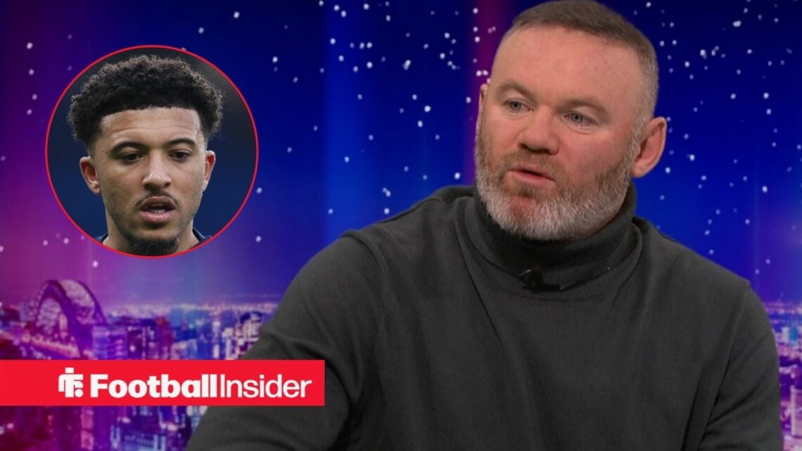 Former Manchester United forward Wayne Rooney with Aston Villa winger Jadon Sancho inset