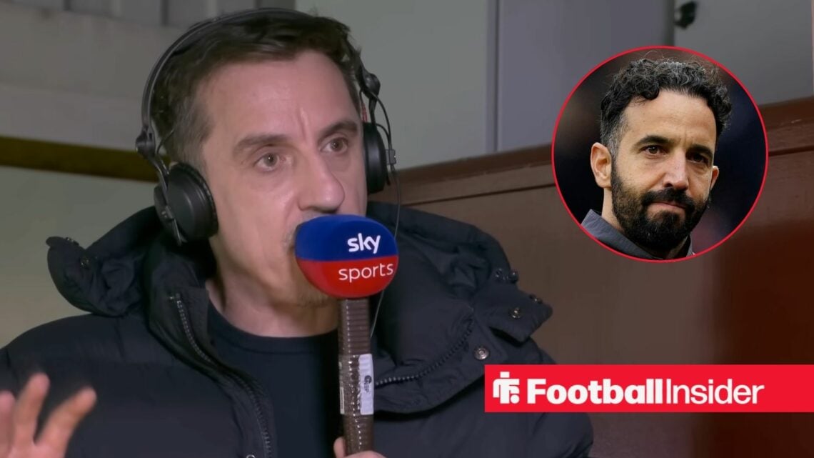 Sky Sports pundit Gary Neville with Manchester United head coach Ruben Amorim inset