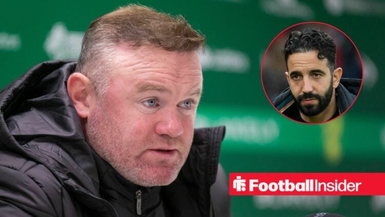 Former Manchester United forward Wayne Rooney with Ruben Amorim inset