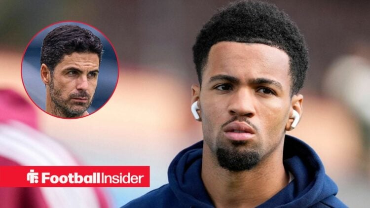 Arsenal midfielder Ethan Nwaneri with Mikel Arteta inset